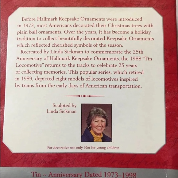 Hallmark keepsake 25th anniversary tin locomotive 1988 ornament - Picture 2 of 6